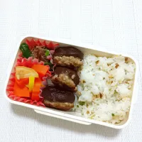 シイタケの肉詰め弁当| あやもこさん