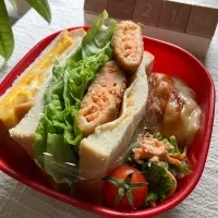 ＊0198. サンドイッチ🥪娘ちゃんの高校生弁当🍱＊|＊抹茶＊さん