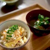 筍ご飯🌿                                                アサリと新ワカメと姫皮のおすまし|yucca@さん