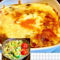 過日のランチ 『焼きカレー&ミニサラダ』