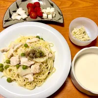 鶏肉とグリンピースのパスタ&蕪のポタージュ| マイさん