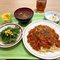 寮の晩ごはん😋ミートスパゲティ🍝|すかラインさん