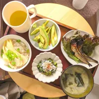 合馬の筍ごはん、新玉葱のお味噌汁、etc‥|mi_neneco♪さん