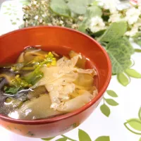 京ゆば×菜の花のすまし汁 ·͜·♡|fumiさん