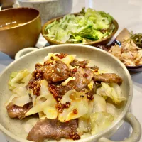 豚ハツ炒め。他|ぎんさん