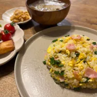 玉ねぎの葉っぱチャーハン|Riccaさん