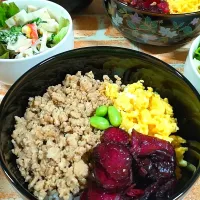 おかちさんの料理 三色丼