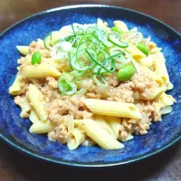 大豆のお肉ミンチ肉味噌ペンネ😋🫛🍝|ソコツモノさん