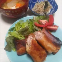 豚肉とたけのこの春巻き、もやしと海苔ナムル|ちゃいさん