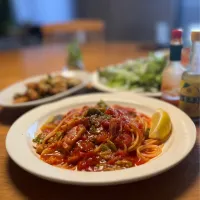 4/26の夕食　トマトパスタ