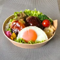 "２種のハンバーグ"息子弁当| kazuさん