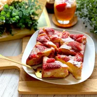 苺とクリチのスクエアケーキ