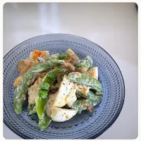 スナップエンドウとゆで卵のサラダ🥗| yucca@さん