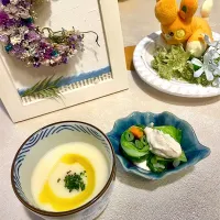 新玉葱の摺流しと春野菜巻き白和えがけ|yukki-----さん
