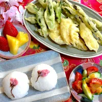 春野菜の天麩羅ランチ✨