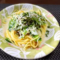 絹さやとシラスのパスタ|cocoaさん