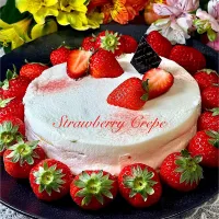 苺とカスタードのミル・クレープ🍓