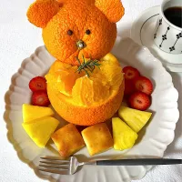 フルーツとキューブ形のチーズケーキ| ナナさん