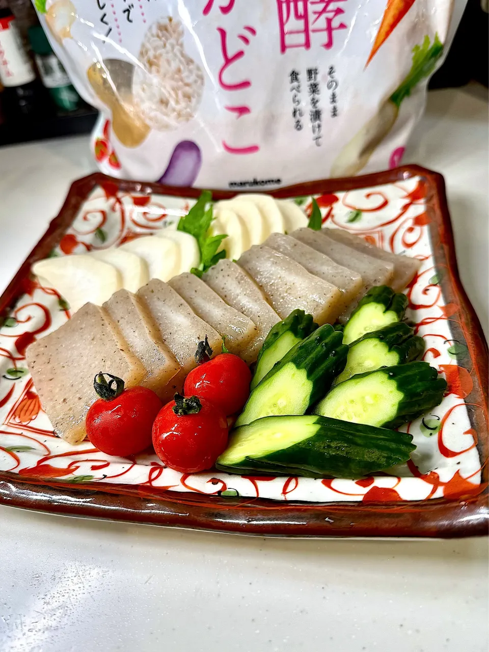 ぽんすけさんの料理 糠漬け卵と糠漬けこんにゃくと筍のお刺身( *´艸)|鬼百合さん