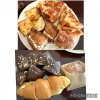 本日のランチはウォーキングついでにパン商店MAS@武蔵小山で買い物。オニオンベーコン、トリプルチョコ、クロックムッシュ、クアトロフォルマッジ、塩あんバター、レモンあん、マラサダプレーンを。美味しくいただきました。|sniper66さん
