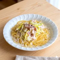 春キャベツスープスパゲティ・グリーンサラダ