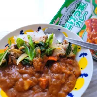 残り野菜炒めでバージョンアップのレトルトカレー| みるくここあさん