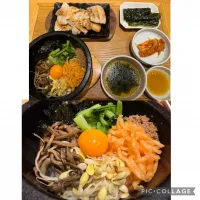 夜はご近所で韓国ごはん。石焼ビビンバとサムギョプサルを。アツアツごはん、身体が温まり美味しくいただきました。| sniper66さん