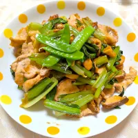 5/4の夕食　豚肉と小松菜のオイスターソース炒め| 卯月さん