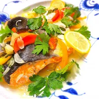 Yeluさんの料理 簡単サーモンのアクアパッツァ風|Yeluさん