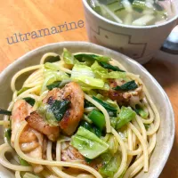 ＊炭火焼き鳥とキャベツのパスタ♬＊|ultramarineさん
