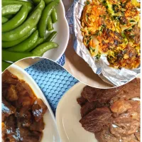 頂き物牛肉焼いたのと他、夜ごはん😋| m.rafuさん