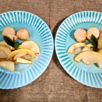 ホタテのバター焼きと新タケノコの薄醤油かけ|sakuraいくこさん