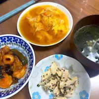 かに玉、海老と野菜のチリソース|ゆずゆずさん