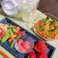 5/5晩酌：サーモンユッケ風|ななみんさん
