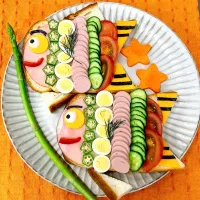 鯉のぼりオープンサンド|まめもにおさん