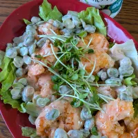ＧＷ🎏お誕生日会🎂そら豆入りエビマヨ|fumfumさん