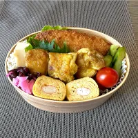 "アジフライとカレー焼きチキン"息子弁当|kazuさん