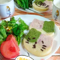 いっちゃんさんの料理 🎎ひな祭りをイメージして三色パン🎎