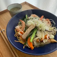 海老の餡掛けかた焼きそばセット