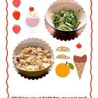 鶏丼、小松菜と春菊の和え物|KAORUNSHEEPさん