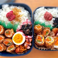 人参ピーマン巻きカツ弁当