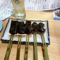 今日の晩ご飯@「桔梗屋  大須店」さん④  鈴の屋の豆腐田楽　（実況中継中）