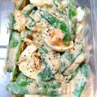絹さやとツナとゆで卵のマヨネーズ和え|はるみさん