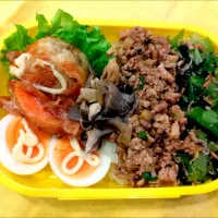 オキアミ小松菜　筍肉味噌弁当|まゆみさん