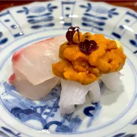 ②5月8日・［和食のコースと思ってたら🤔お寿司が出て来た😅✨］・鯛とアオリイカのお刺身❣️