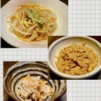 副菜３品 ・春雨中華風酢の物                           ・なめ茸   ・切干大根煮物|mottoさん