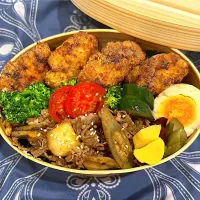 夫の大好物唐揚げ🍗&牛肉ゴボウキムチ炒め🍱|まーくんの妻さん