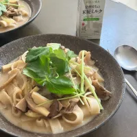 きのこの味噌クリームうどん| ナガマンさん
