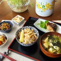 筍ごはんと鰆の西京焼き