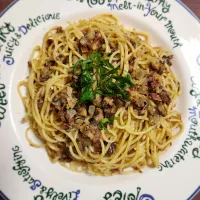 イワシ缶の和風パスタ|ひろにぃさん